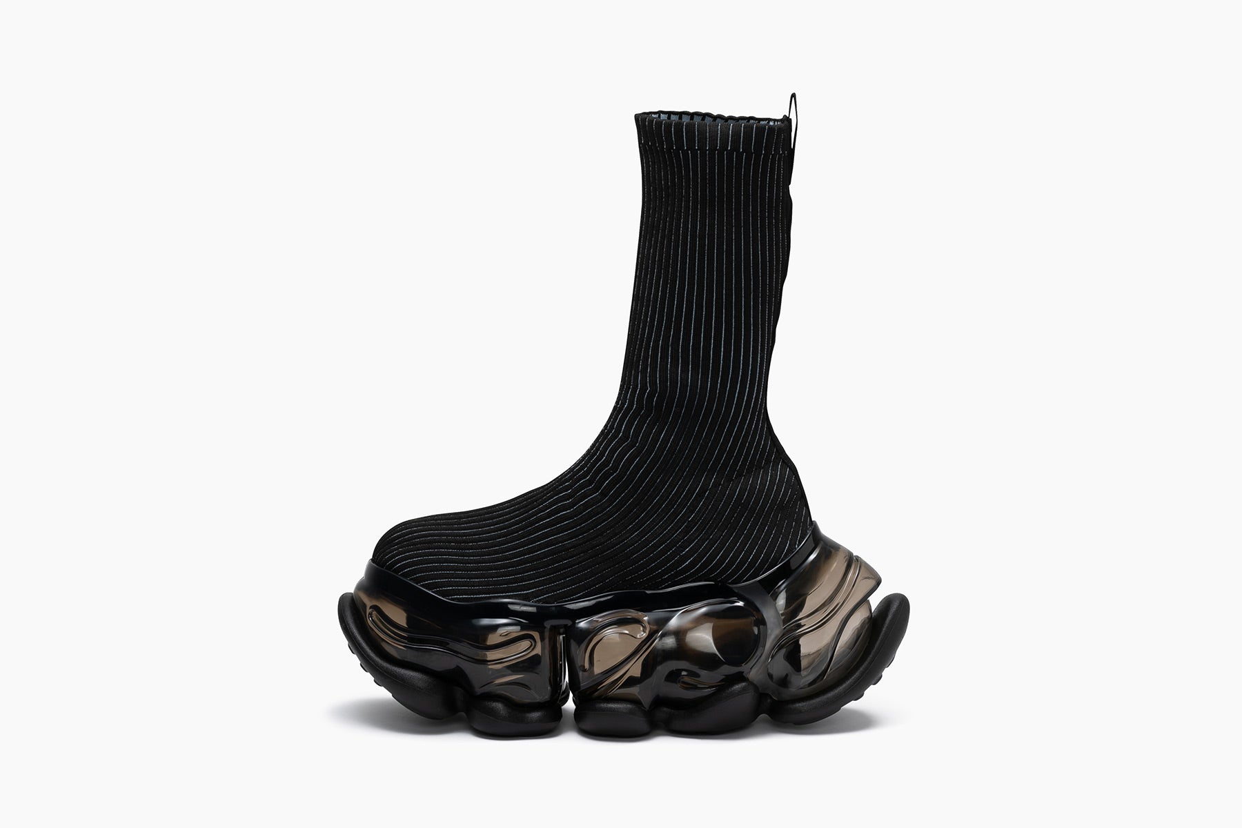 grounds SKYSCRAPER RIB SOCK　BLACK ASH BLUE / BLACK