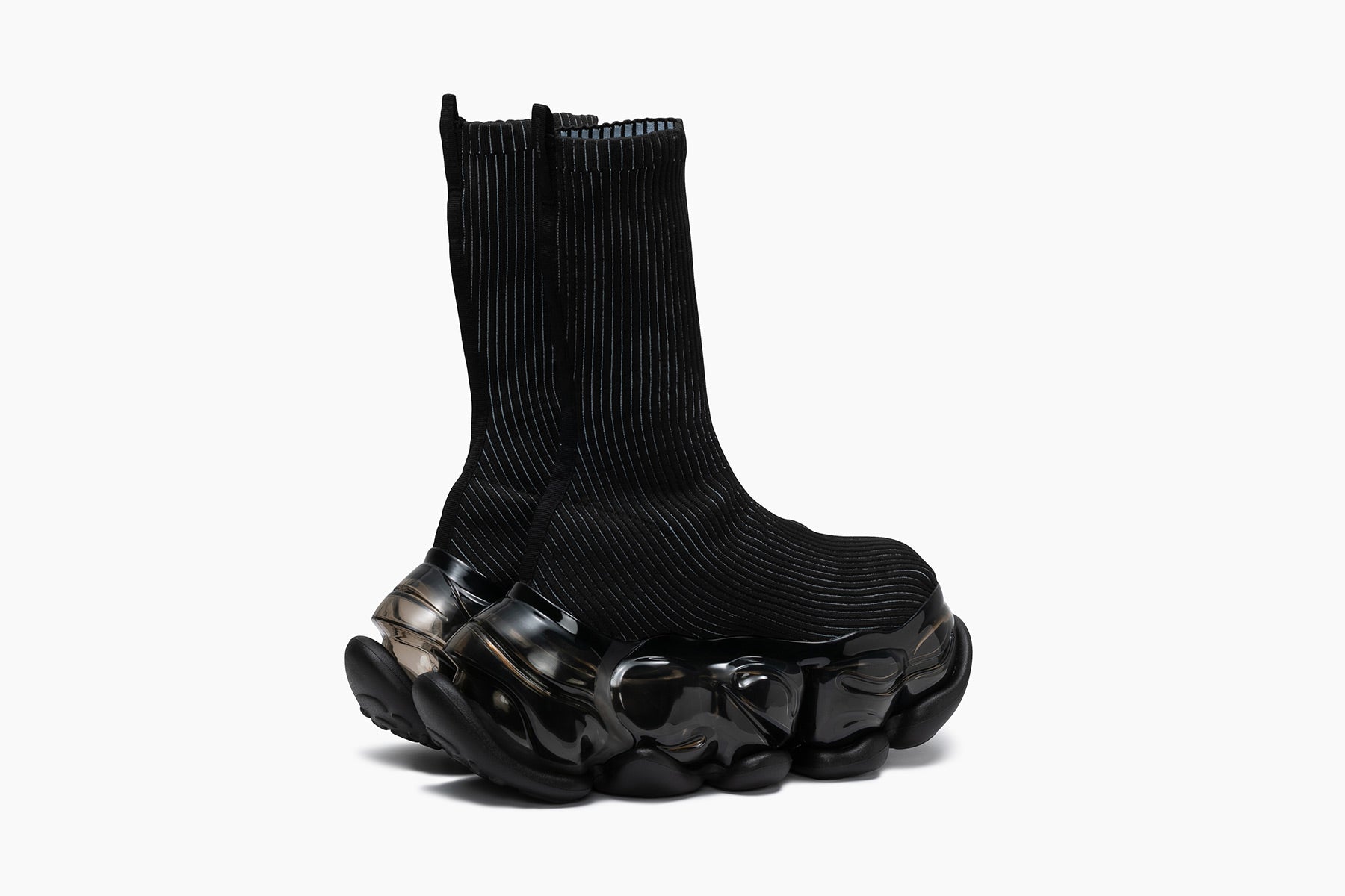 grounds SKYSCRAPER RIB SOCK　BLACK ASH BLUE / BLACK