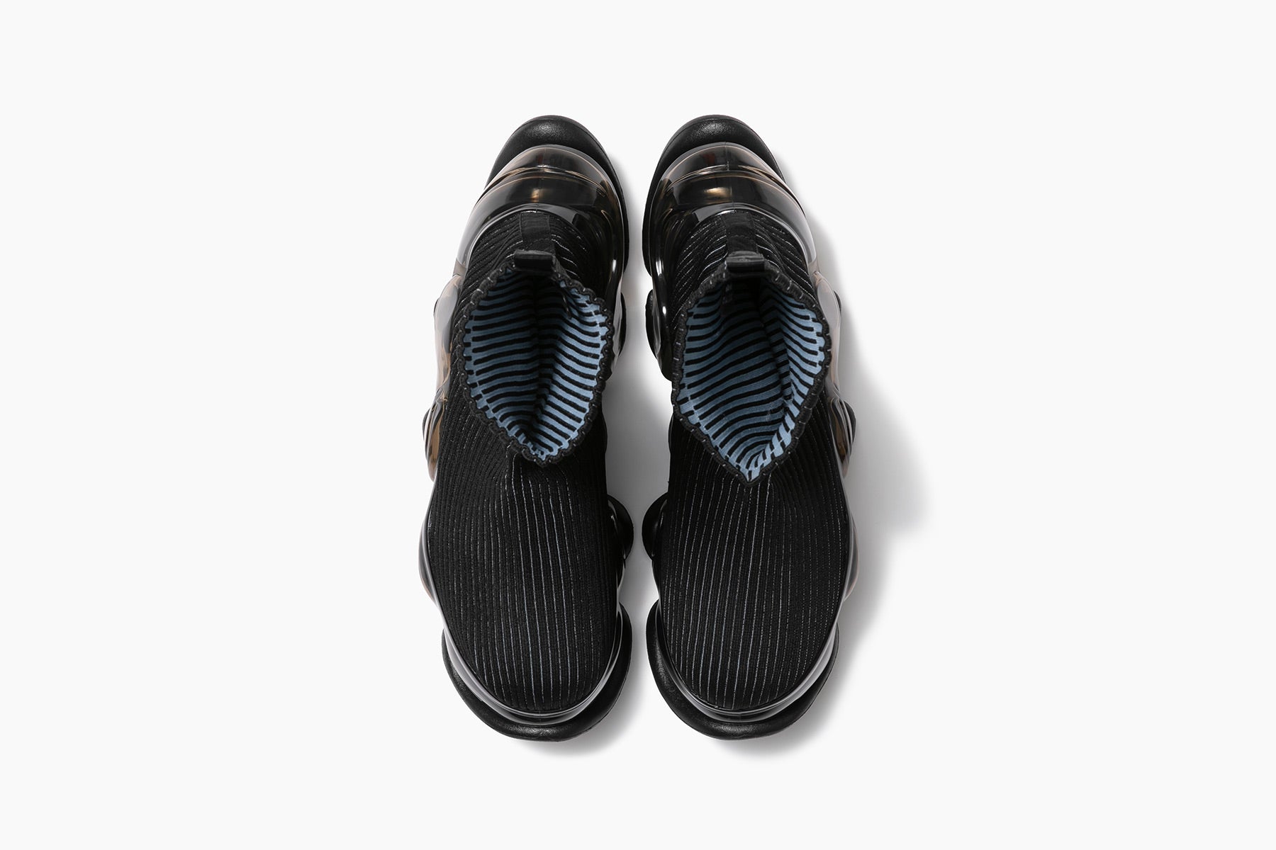 grounds SKYSCRAPER RIB SOCK　BLACK ASH BLUE / BLACK