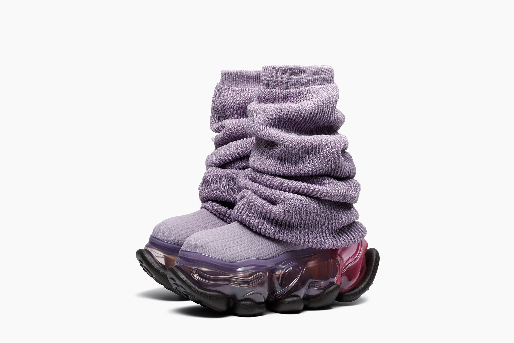 SKYSCRAPER LOOSE SOCKS KNIT - PURPLE / DIRTY PINK (スカイ