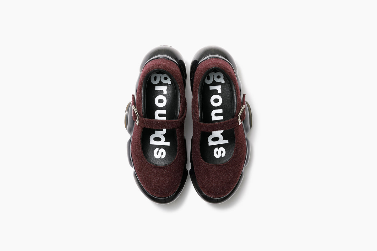 grounds MOOPIE PEBBLE WINE FELT / BLACK