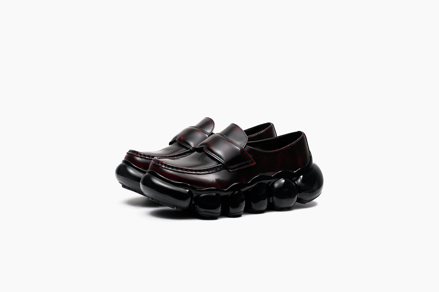 grounds JEWELRY LOAFER LEATHER WINE / BLACK