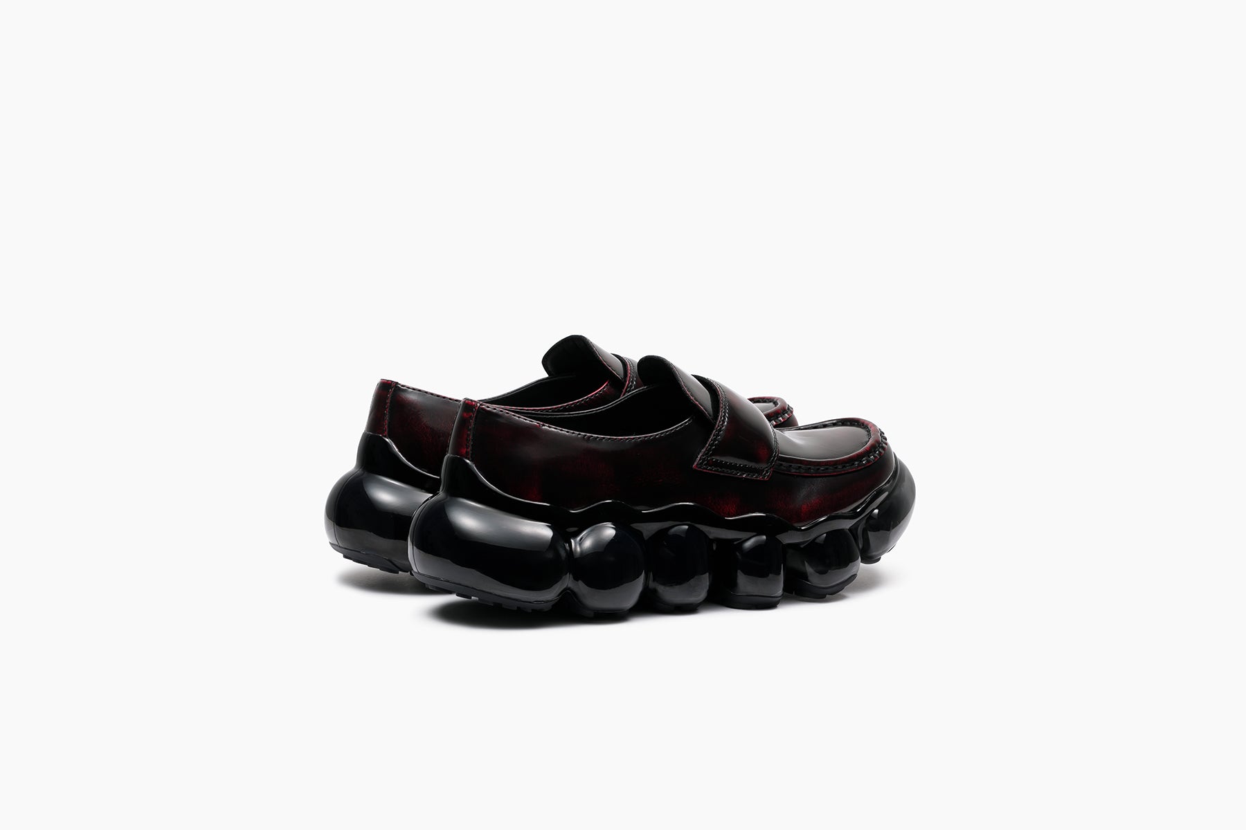 grounds JEWELRY LOAFER LEATHER WINE / BLACK