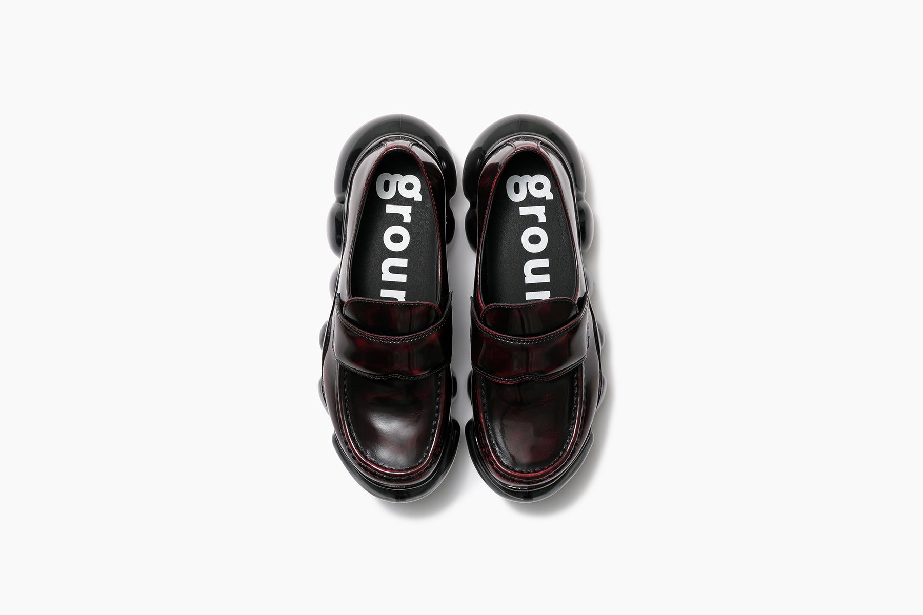 grounds JEWELRY LOAFER LEATHER WINE / BLACK