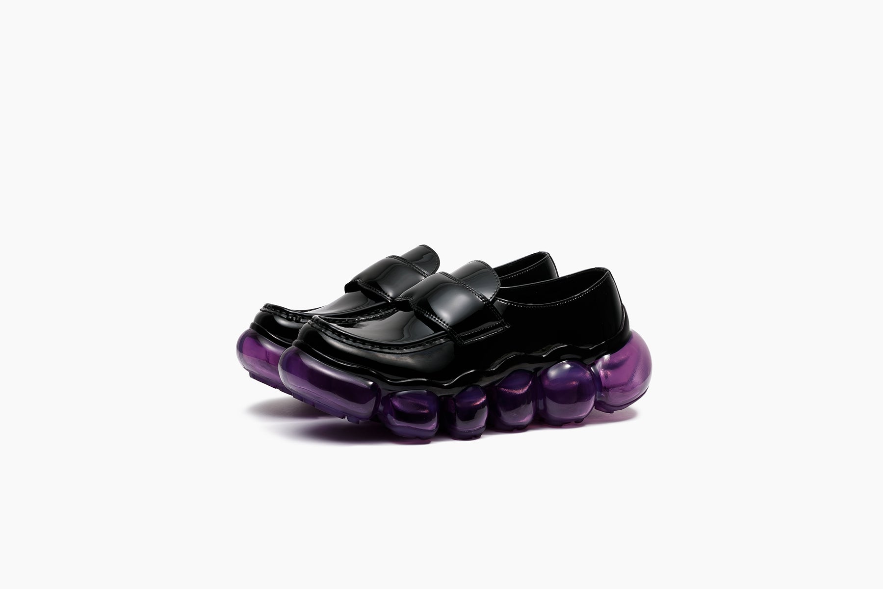 grounds JEWELRY LOAFER　BLACK ENAMEL / PURPLE