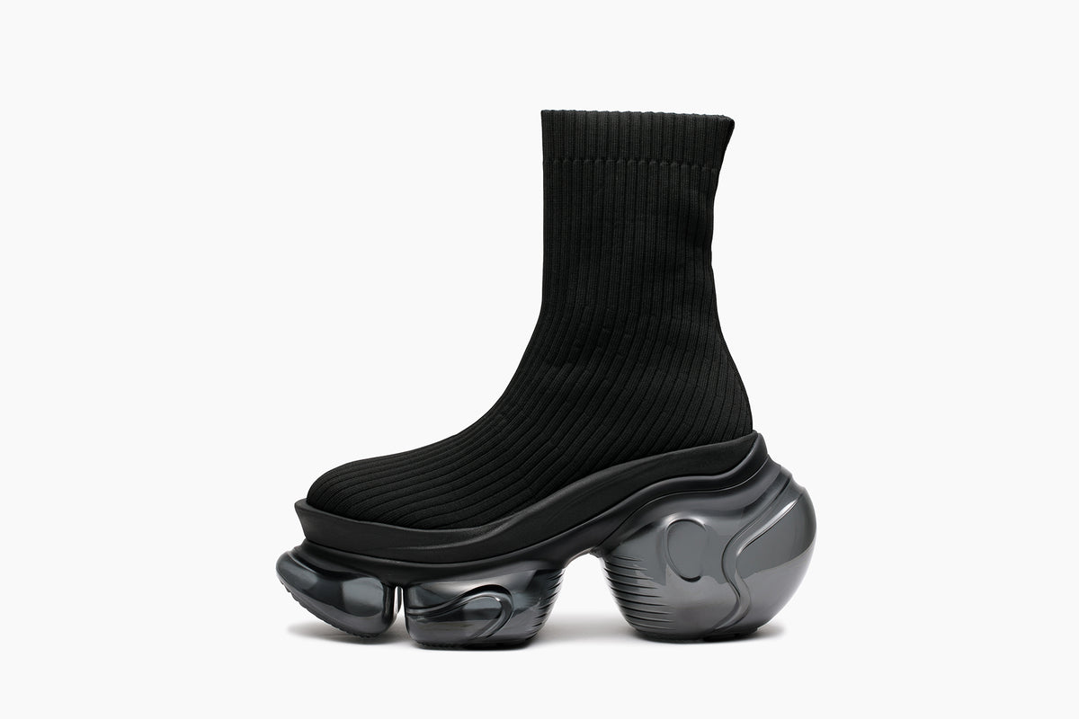 grounds LOOPIE PETIT RIB SOCK BLACK / BLACK