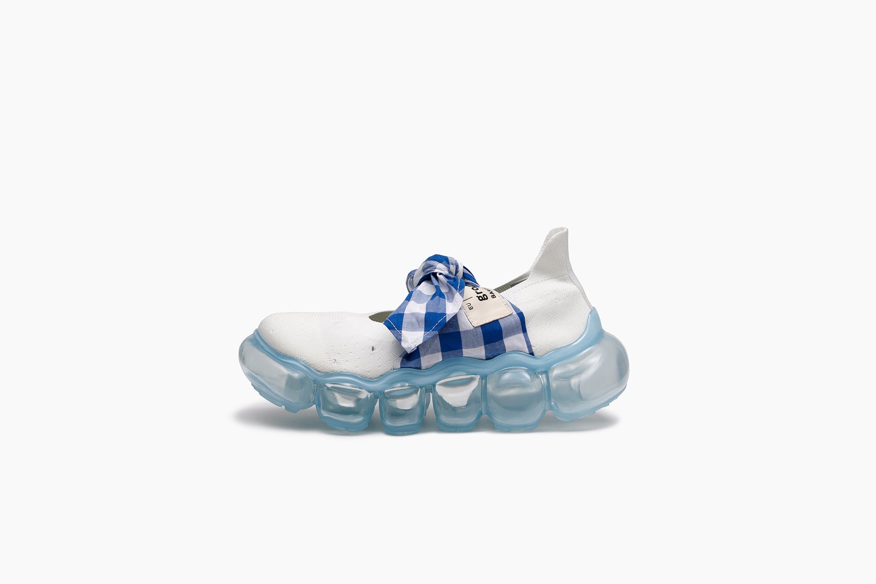 grounds JEWELRY HANKIE PUMPS WHITE BLUE GINGHAM / ICE