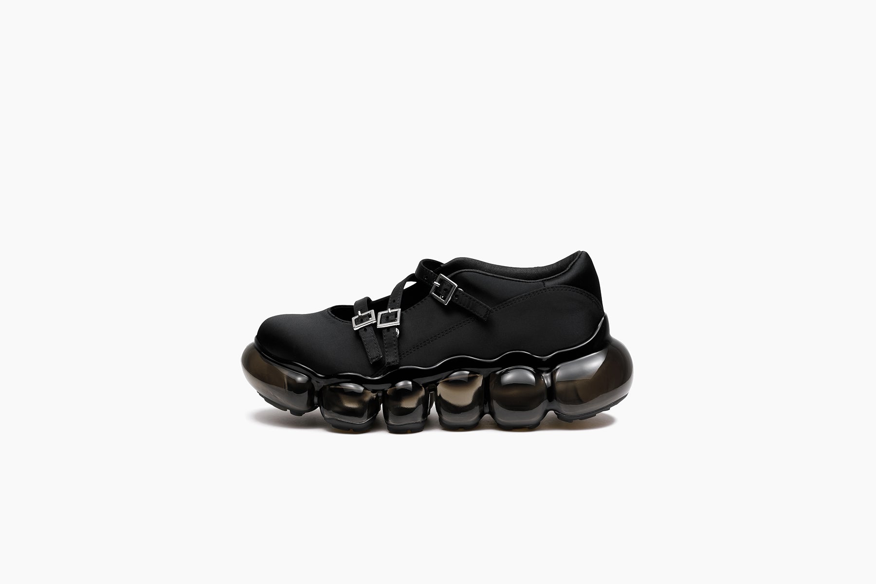 grounds JEWELRY TRIPLE MARY JANE BLACK SATIN / BLACK
