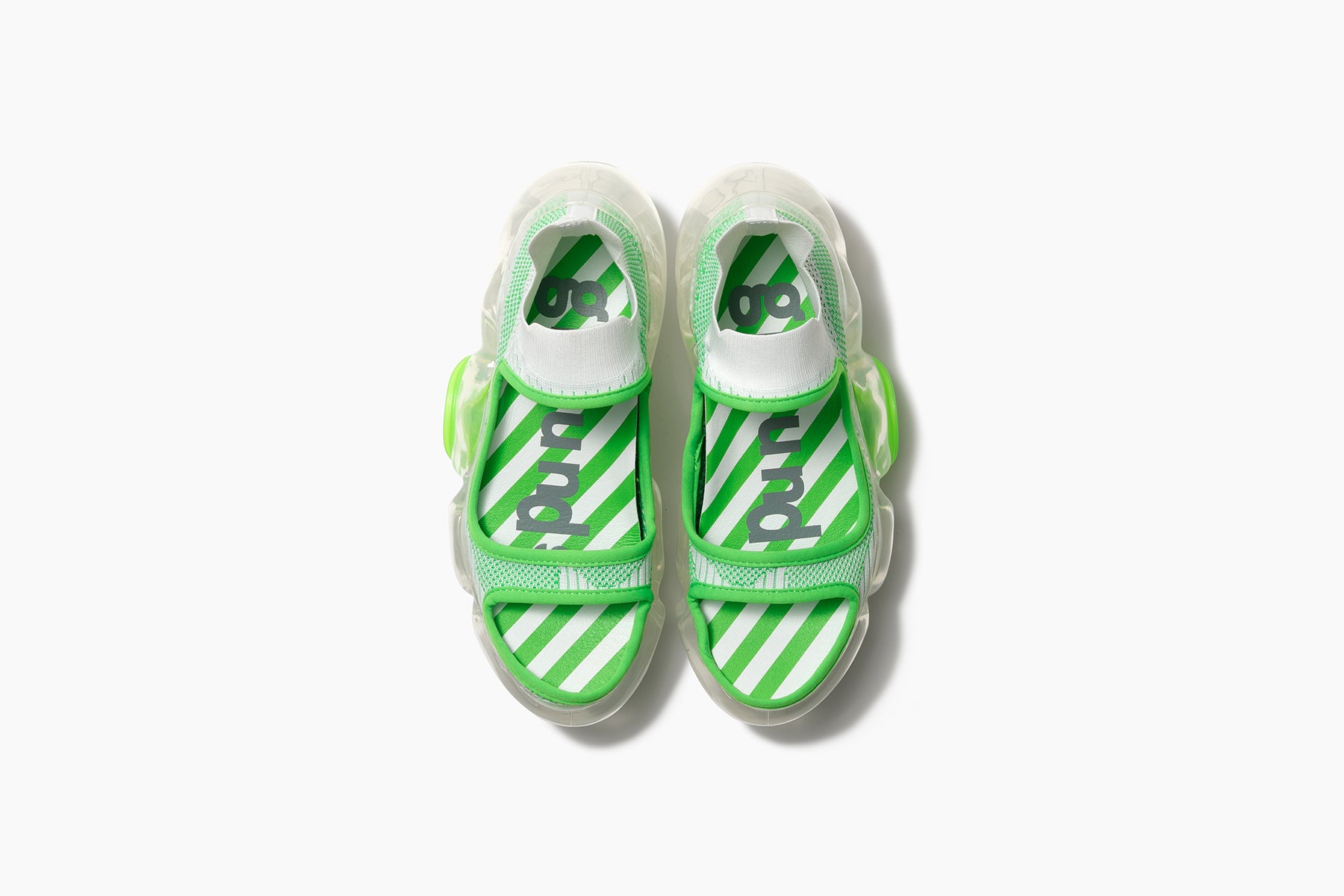grounds MOOPIE AS1 SANDAL WHITE NEON GREEN / CLEAR